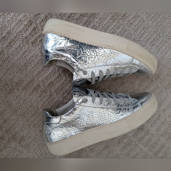 P448 Thea Stellar Sneakers Metallic Silver Size 9 - Picture 6 of 10